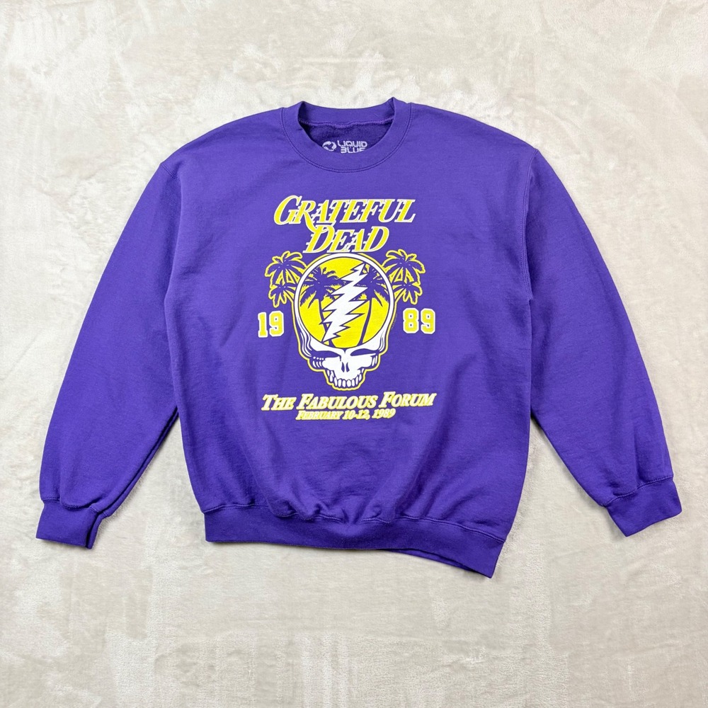 Liquid Blue Grateful Dead 1989 Fabulous Forum Purple Sweatshirt Medium Band Tee